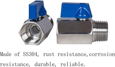 Productafbeelding van Kogelkraan, roestvrij staal, 1/2" BSP, mannelijk-vrouwelijk, set