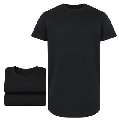 Produktbild von Mivaro Herren 3er Pack Longshirt Schwarz Größe M aus Baumwolle, extra langes T Shirt mit Rundhals, Regular Fit in Überlänge, Größen S bis 5XL
