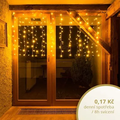 Obrázek produktu pro LED světelná záclona HOBBY LINE, 2x1m, teple bílá, 100 diod