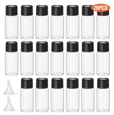 Zdjęcie produktu dla Miniaturowe butelki szklane - zestaw 20 sztuk - pojemność 5 ml
