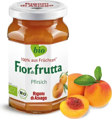Produktbild von Rigoni di Asiago Fiordifrutta Pfirsich 250 g, JAM, Pfirsich, 250 g, 155 kcal, 655 kJ, 37 g