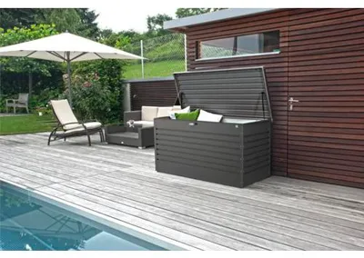 Obrázek produktu pro Zahradní box na polstry Biohort 160 High 159 x 79 x 83 cm tmavě šedý metalický