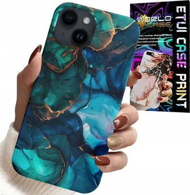 Obrázek produktu pro Pouzdro Pro Iphone 15 - Modrozelený Mramorový Zadní Design