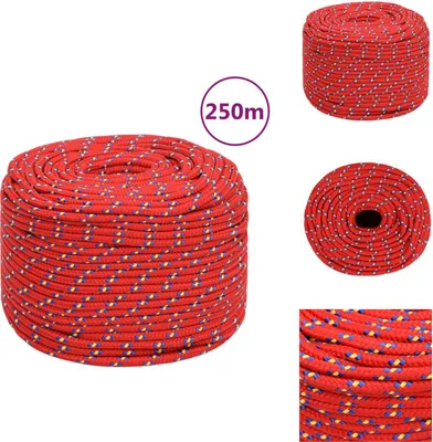 Image de vidaXL Bootsseil Rot 8 mm 250 m Polypropylen - Seile