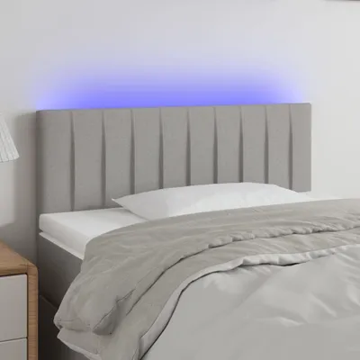 Produktbild von Design Möbel LED Kopfteil Hellgrau 80x5x78/88 cm Stoff - 2024 Neu