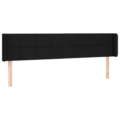 Produktbild von vidaXL Kopfteil mit Ohren Schwarz 183x16x78/88 cm Stoff