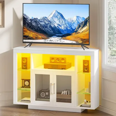 Productafbeelding van YITAHOME hoekkast van 100 cm met RGB-LED-verlichting, hoekdressoir, tv-meubel
