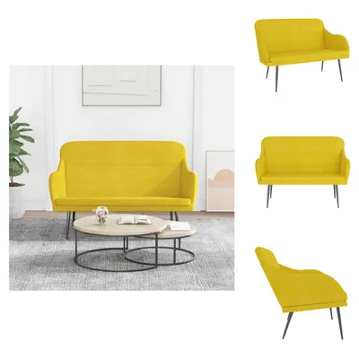 Obrázek produktu pro vidaXL Lavice žlutá 110x76x80 cm sametová - Lavice