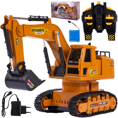 Immagine prodotto di Malplay Telecomandato Bulldozer Escavatore 2.4G Batteria Telecomandata con Pala Gioco di Apprendimento Camion Edile da 3 anni Regalo