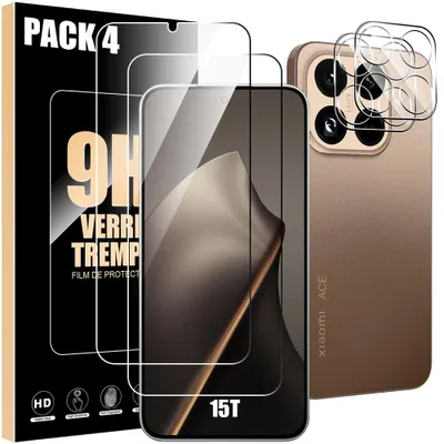 Image de 2 Verres Trempés Ecran et 2 Vitres Caméra Arrière pour Xiaomi 15T - Protection Anti-Rayures