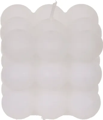 Produktbild von Echtwachs Kerze Bubble Weiß 6 x 5,5 cm mit rußfreier Flamme und langer Brenndauer