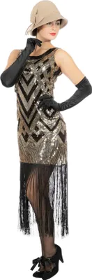 Produktbild von Goldenes 20er Jahre Abendkleid Größe: 42
