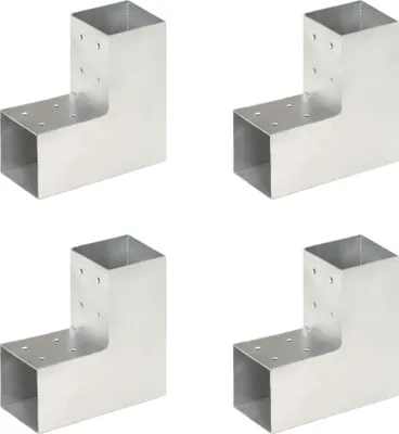Produktbild von "2026 Promotion" Pfostenverbinder 4 Stk. - Hohe Qualität - L-Form Verzinktes Metall 81x81 mm - Zaunzubehör CC1013