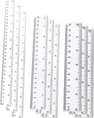 Produktbild von Kunststofflineal 15 cm 20 cm 30 cm Kleines Lineal-Set Transparente Schullineale Gerade Lineale Plastiklineal für die Schule 9 Stück