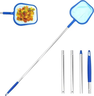 Productafbeelding van Schepnet - Pool net - Water reinigen - Telescopische steel - 161 cm - Blauw