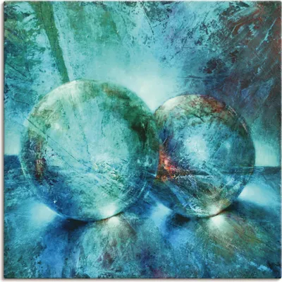 Produktbild von ARTland Leinwandbild Zwei blaue Murmeln_ Größe: 40x40 cm
