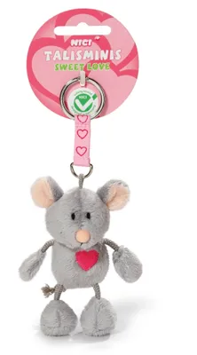 Produktbild von Nici 37388 Schlüsselanhänger Talisminis Maus mit Herz "Sweet Love" Plüsch ca 7cm