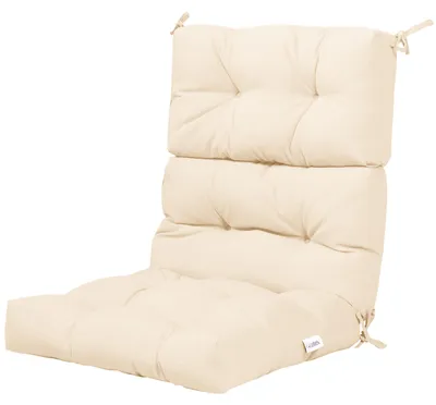 Obrázek produktu pro COSTWAY Zahradní židle s vysokým opěradlem, sedák 56,5 x 51,5 x 12 cm + opěradlo 56,5 x 64,5 cm, venkovní sedák, polštář na židli, béžová