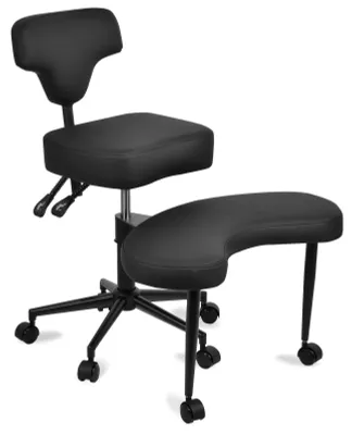 Zdjęcie produktu dla Krzesło biurowe – ergonomiczne krzesło do biurka – z regulacją wysokości – na kółkach – bez podłokietników – z podparciem lędźwiowym – obite skórą