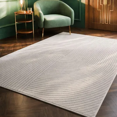 Produktbild von Kurzflor-Teppich Boho modern – Dünner Wohnzimmer- & Schlafzimmerteppich mit 3D Hoch-Tief-Effekt, pflegeleicht