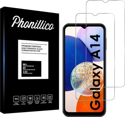 Immagine prodotto di Vetro temperato per Samsung Galaxy A14 [2 pezzi] Pellicola protettiva antigraffio resistente Phonillico®