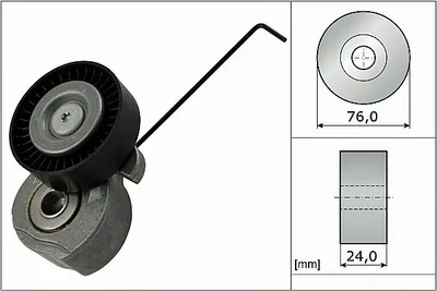 Produktbild von INA 534 0324 10 Spannarm Keilrippenriemen Ø76mm für VOLVO XC60 (156) für LAND ROVER Freelander 2 SUV (L359)