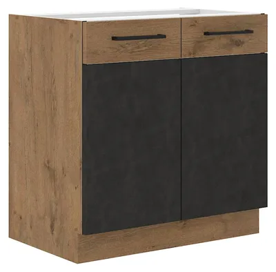 Produktbild von Vigo Unterschrank 80 cm Eiche Lancelot Matera Grau Küchenzeile Küchenblock Küche