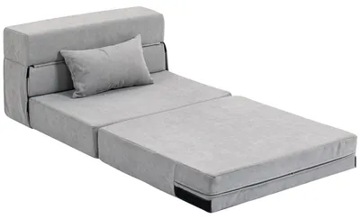 Produktbild von HOMCOM 3 in 1 Schlafsessel, klappbares Schlafsofa mit Bettfunktion, Lendenkissen