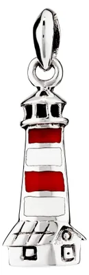 Productafbeelding van Halsketting met bedel in de vorm van een vuurtoren, model Herkules, zilver 925, 25x10mm