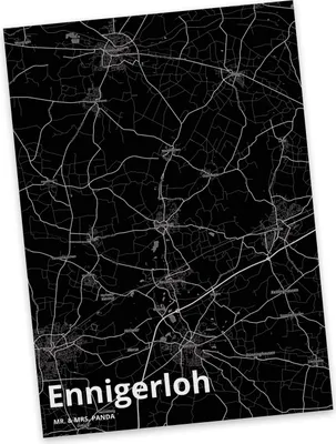 Produktbild von Mr. & Mrs. Panda Postkarte Ennigerloh - Geschenk, Grußkarte, Ansichtskarte, Postkarten, Stadt, Fotokarte, einzelkarte, Dorf Karte Landkarte Map Stadtplan