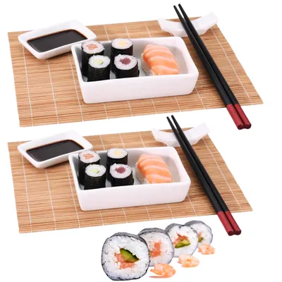Zdjęcie produktu dla Zestaw sushi dla dwojga z 12 akcesoriami - Idealny pomysł na prezent