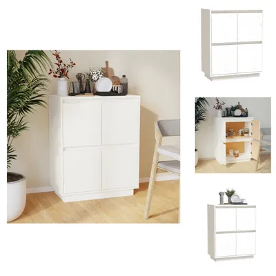Obrázek produktu pro vidaXL Příborník bílý 60x34x75 cm masiv borovice - Příborníky