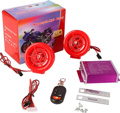 Obrázek produktu pro Zvukový systém pro motocykly s blikajícím světlem 100Hz až 6KHz MP3 rádio Bluetooth stereo reproduktor pro motocykl
