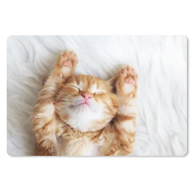 Produktbild von MuchoWow® Schreibtischunterlage Katze - Rot - Haustiere - Kätzchen 60x40 cm - XXL Mauspad - Großes Mauspad