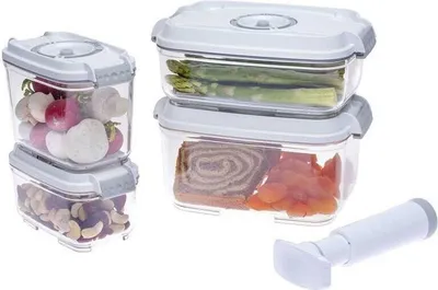 Image de STATUS Set de 5 pots sous vide, 157530, blanc