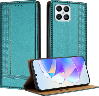 Produktbild von Handyhülle für Honor X8 4G Leder Flip Klappbare Schutzhülle mit Standfunktion Grün