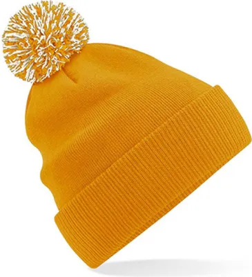 Image de Beechfield B450 | Bonnet Snowstar Bonnet d'hiver - Couleur : Mustard/Off White - Taille : One Size