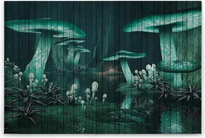 Produktbild von Leinwandbild Fantasie 60 x 90 cm - Wandbild Abstrakt Grün - Keilrahmen Fantasy Wohnzimmerdeko Wanddeko Wandgemälde