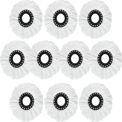 Produktbild von 10 Stück Ersatzkopf Disc Mop Clean für Wischmopp Stück Ersatz Set Kopf Spin Twist Mikrofaser Ersatzmop Hoher Kompatibel Ersatz-Moppköpfe Weiß
