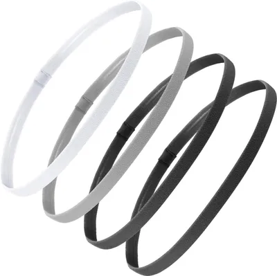 Produktbild von Stück dicke, rutschfeste, elastische Sport-Stirnbänder/Haarbänder für Damen und Herren (Schwarz, Grau, Weiß)