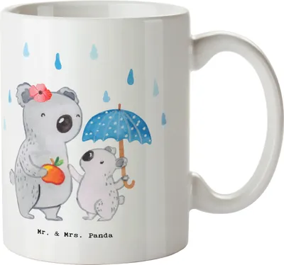 Produktbild von Mr. & Mrs. Panda Tasse Tagesmutter Herz - Weiß - Geschenk, Trinkbecher, Kaffeetasse, Teetasse, Keramiktasse, Kaffeebecher