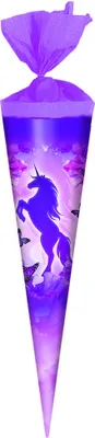Produktbild von Schultüte / Zuckertüte / Länge: 35cm / rund / "Einhorn"