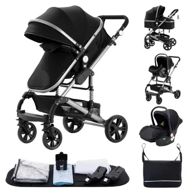 Immagine prodotto di Passeggino, sistema 3 in 1, design compatto, 739 TUTTO NERO