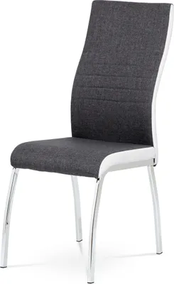 Image de Autronic Chaise de salle à manger DCL-433 GREY2 - tissu gris + simili cuir blanc