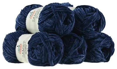 500g Strickgarn Samet Soft Chenille stahlblau