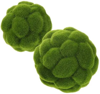 Image de Boule de mousse synthétique de 12 cm pour l'intérieur et l'extérieur, verte, très réaliste, décoration