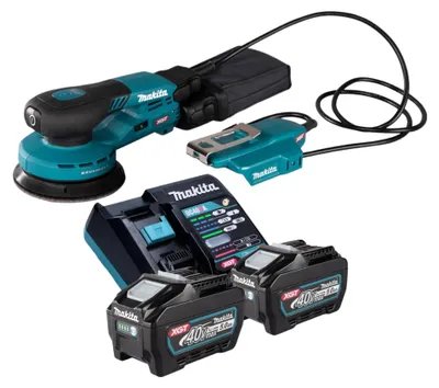 Imagen del producto de Makita BO 003 CGT201 Lijadora rotorbital sin cable 40 V máx. 125 mm 3,0 mm carrera Sin escobillas + 2x batería 5,0 Ah + cargador