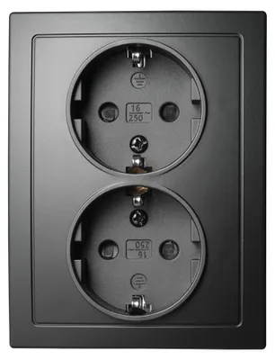 Produktbild von Schutzkontakt-Steckdose McPower Flair 2-fach 250V/16A matt schwarz
