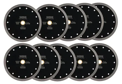 Immagine prodotto di Disco diamantato da 180 mm, confezione da 10 pezzi, super sottile con segmenti a turbina, ideale per Vetroceramica, granito, marmo e materiali compositi