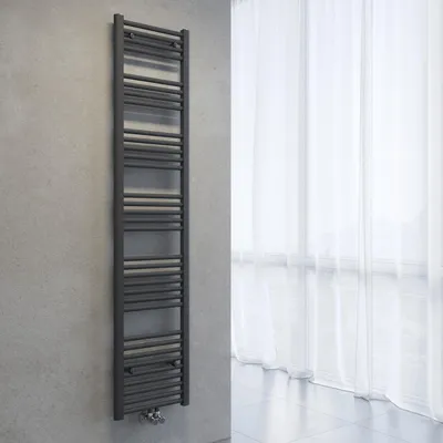 Obrázok produktu pre SONNI, radiátor na uteráky, sušička uterákov, 1800 x 400 mm, antracitová farba, vykurovanie teplou vodou, bez vykurovacieho telesa